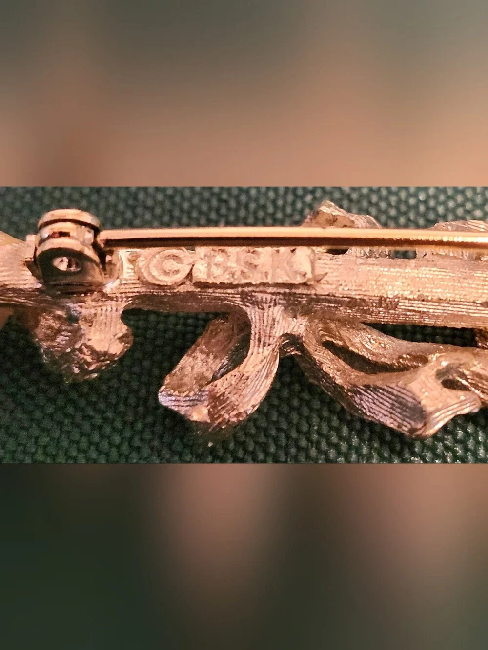 Vintags BSK Faux Pearl & Garland Scepter Brooch
